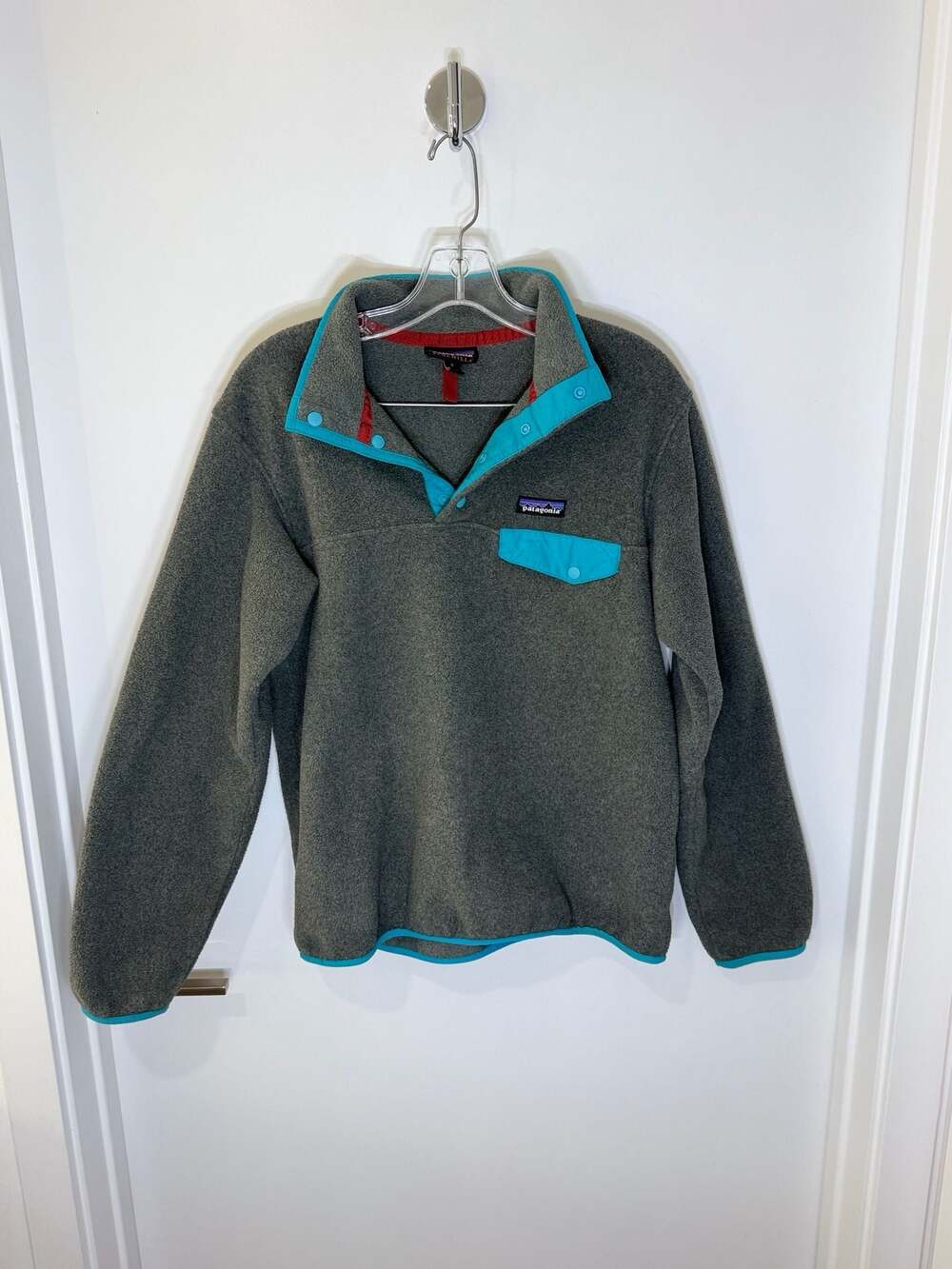 Patagonia Lightweight Synchilla Snap-T Fleece Pullover Gray/Blue Size M